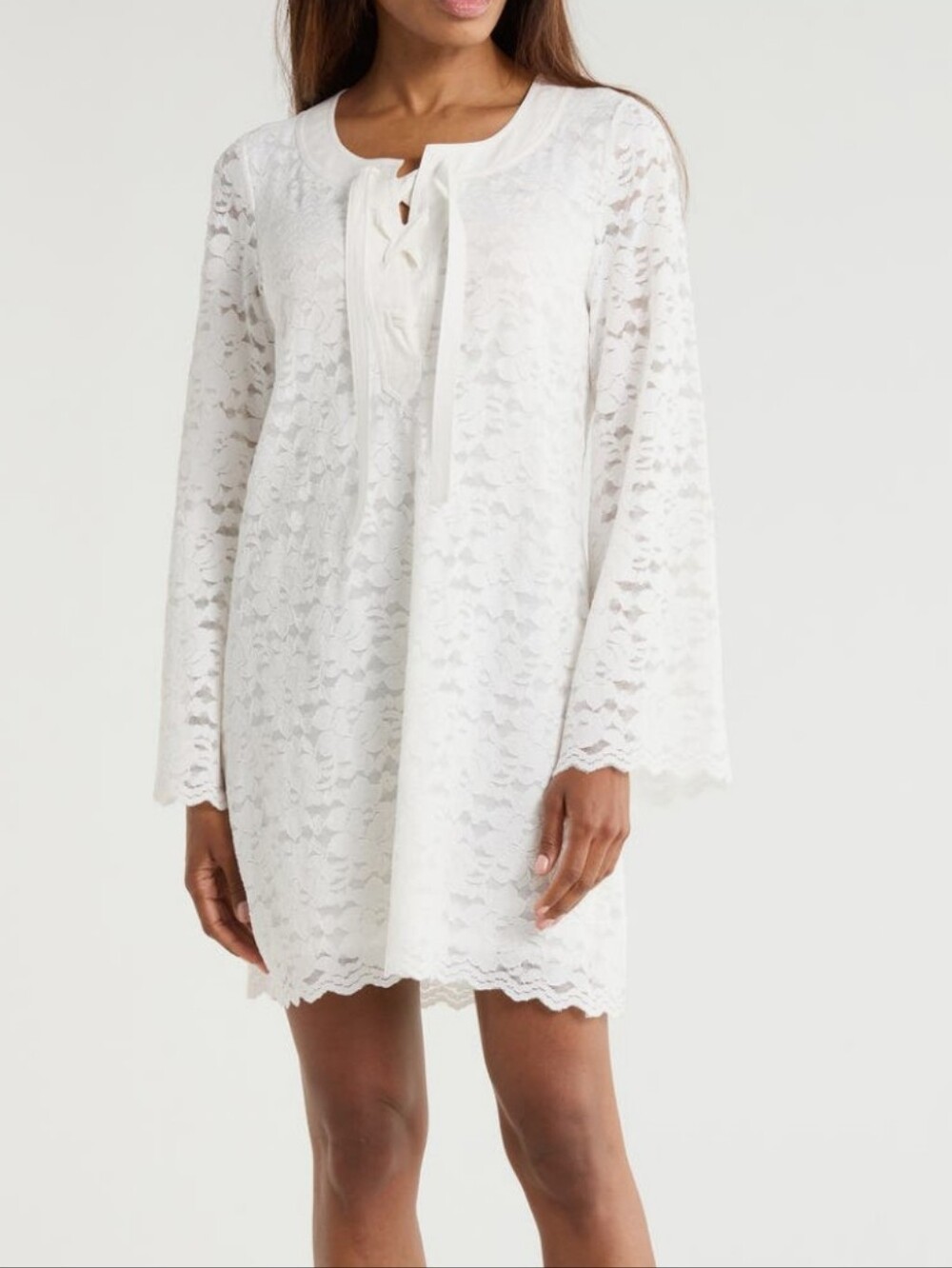 Diane von Furstenberg Size Small Parker White Long Sleeve Lace Dress Msrp $398